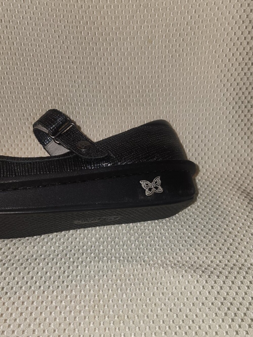 Alegria Black Textured Mary Jane Flats - Picture 9 of 11